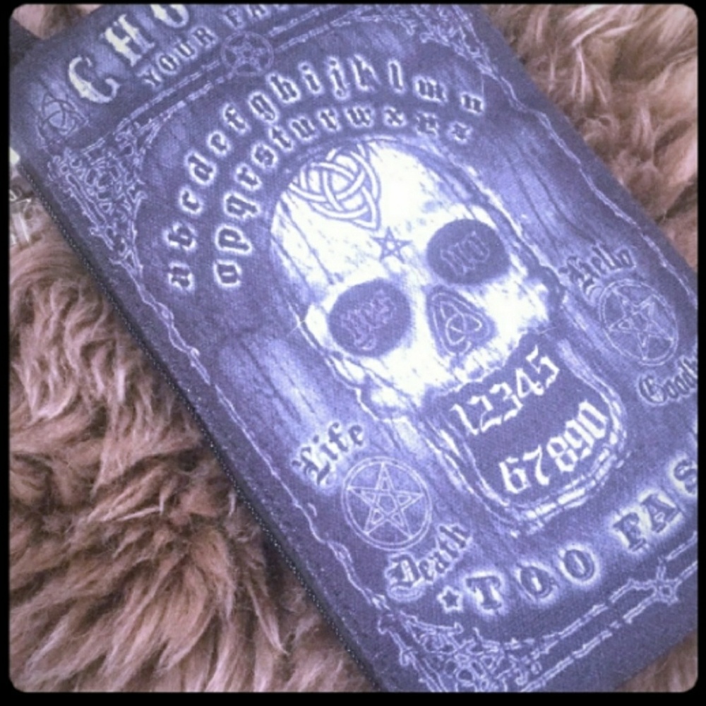 *SOLD*Too Fast Skull Ouija Gothic Clutch
